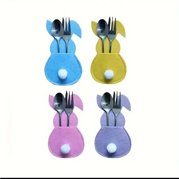3 for 26 - Easter Bunny Felt Cutlery Silverware Holder Bag Easter Decora… - Picture 5 of 5